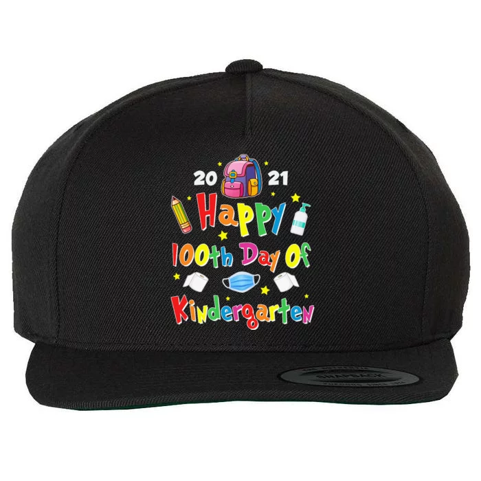 100 Days Of Kindergarten School Gift Students Teachers Wool Snapback Cap