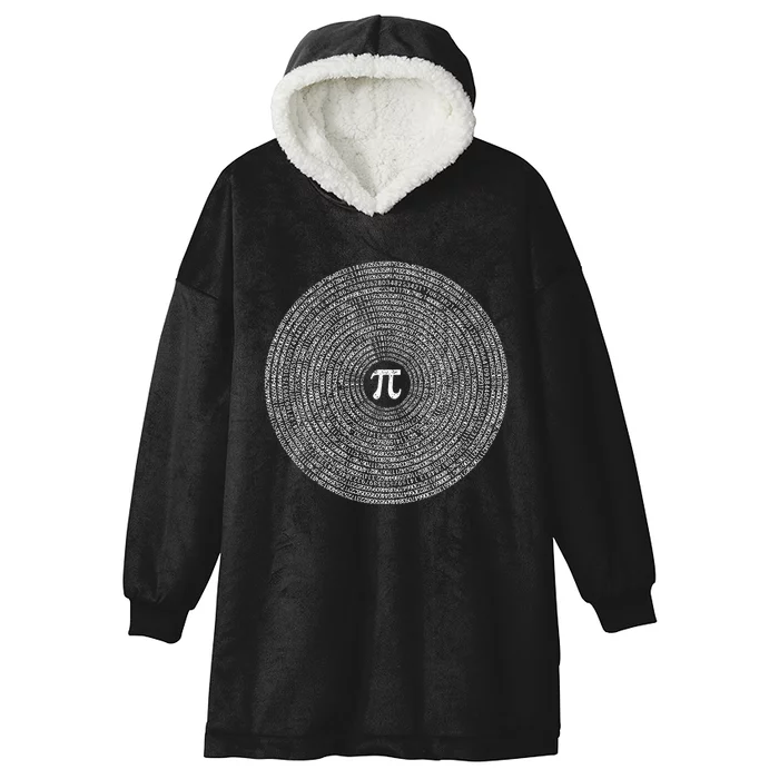 10000 Digits Pi Sign Math Lover Mathematics Nerd Pi Day Hooded Wearable Blanket