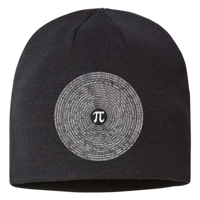 10000 Digits Pi Sign Math Lover Mathematics Nerd Pi Day 8 1/2in Sustainable Knit Beanie