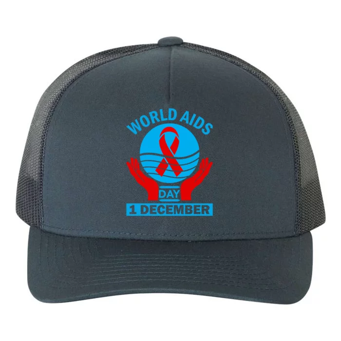 1 Dec Red Ribbon Day Support For World Aids Day Awareness Cute Gift Yupoong Adult 5-Panel Trucker Hat