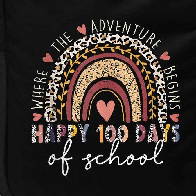 100 Days Rainbow Leopard Boho 100th Day Of School Teacher Impact Tech Backpack