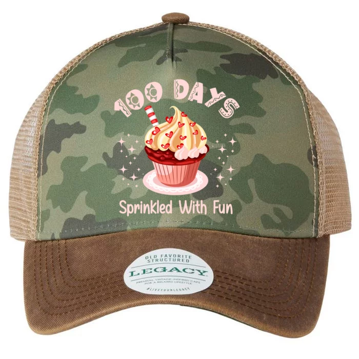 100 Days Sprinkled With Fun Cupcake Gift Legacy Tie Dye Trucker Hat