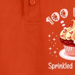 100 Days Sprinkled With Fun Cupcake Gift Dry Zone Grid Performance Polo