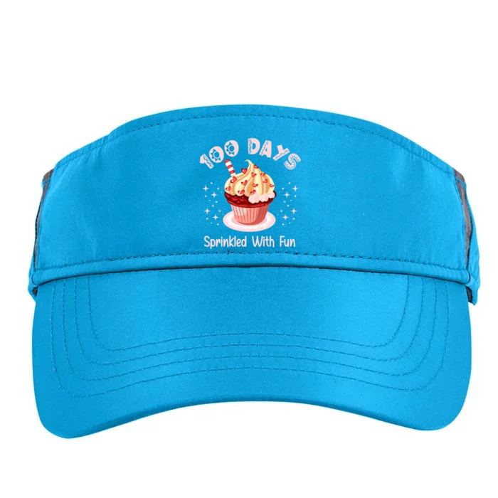 100 Days Sprinkled With Fun Cupcake Gift Adult Drive Performance Visor