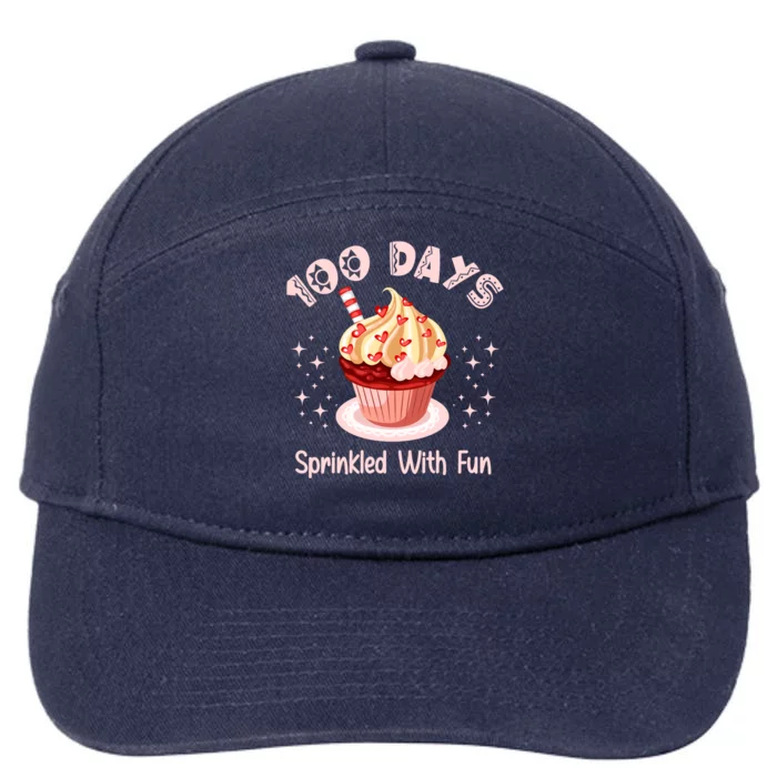 100 Days Sprinkled With Fun Cupcake Gift 7-Panel Snapback Hat