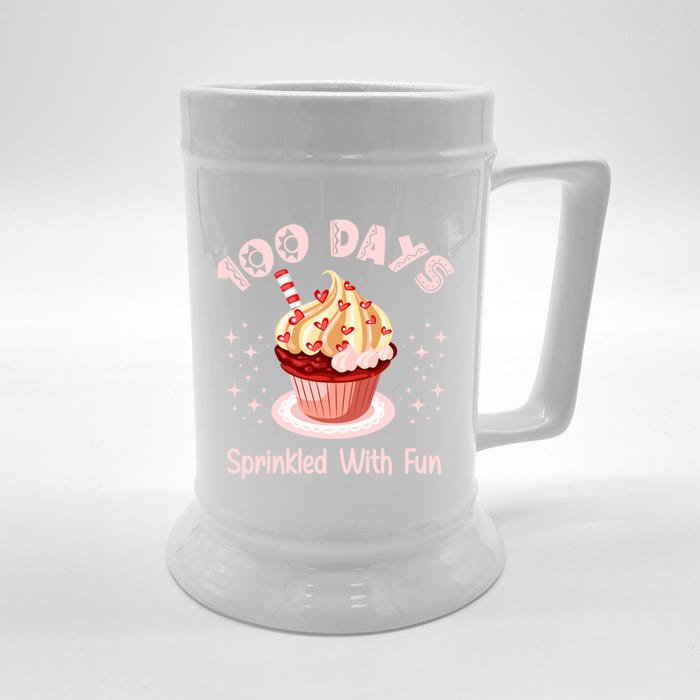 100 Days Sprinkled With Fun Cupcake Gift Front & Back Beer Stein