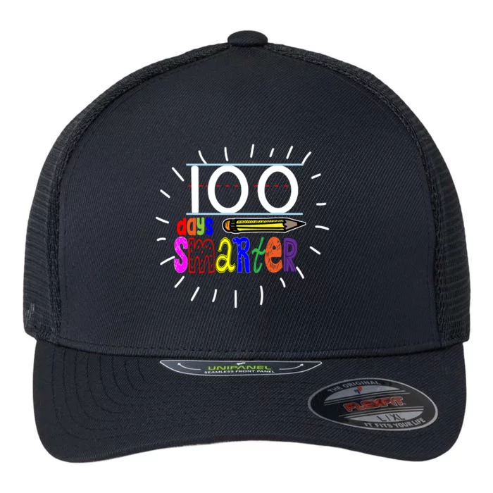 100 Days Smarter Cute 100th Day Of School Flexfit Unipanel Trucker Cap