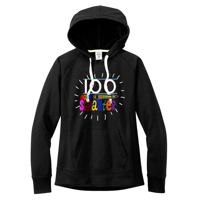 100 Days Smarter Cute 100th Day Of School Women's Fleece Hoodie