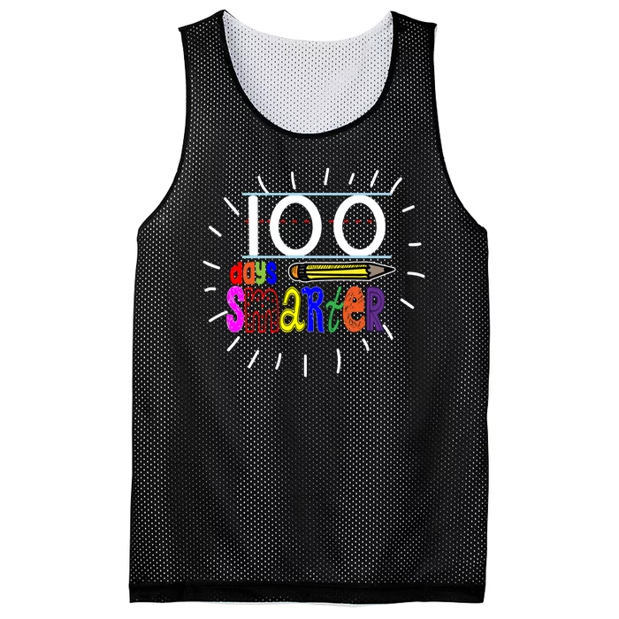 100 Days Smarter Cute 100th Day Of School Mesh Reversible Basketball Jersey Tank