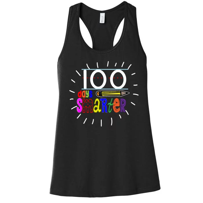 100 Days Smarter Cute 100th Day Of School Women's Racerback Tank