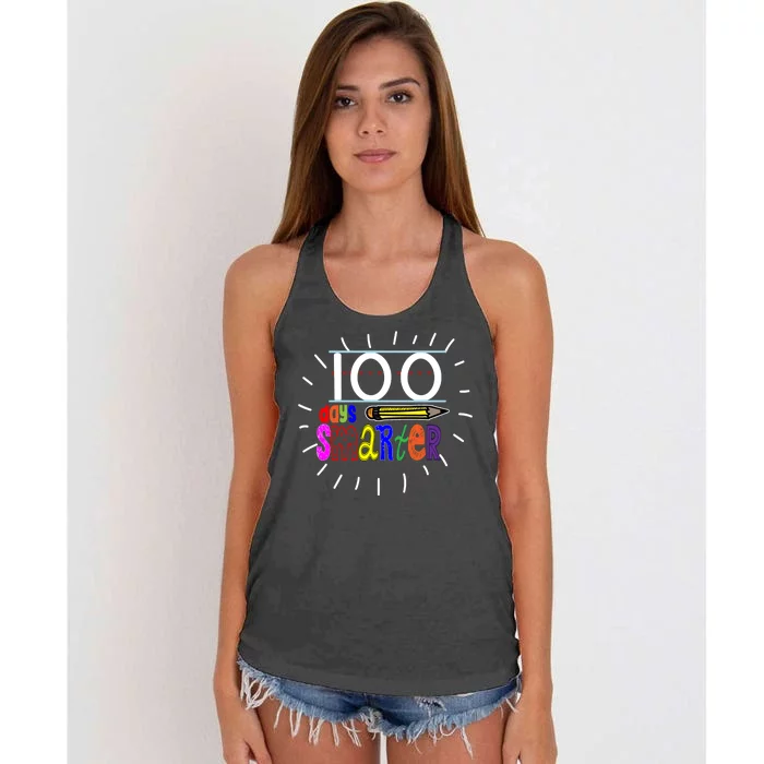 100 Days Smarter Cute 100th Day Of School Women's Knotted Racerback Tank