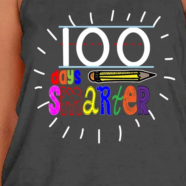 100 Days Smarter Cute 100th Day Of School Women's Knotted Racerback Tank