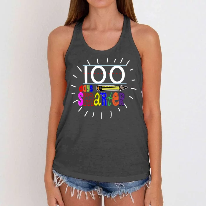 100 Days Smarter Cute 100th Day Of School Women's Knotted Racerback Tank