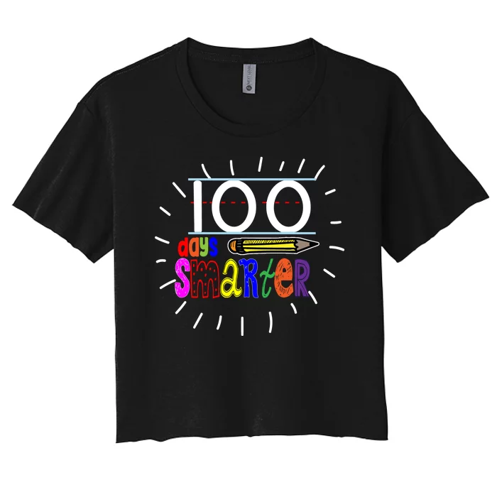 100 Days Smarter Cute 100th Day Of School Women's Crop Top Tee