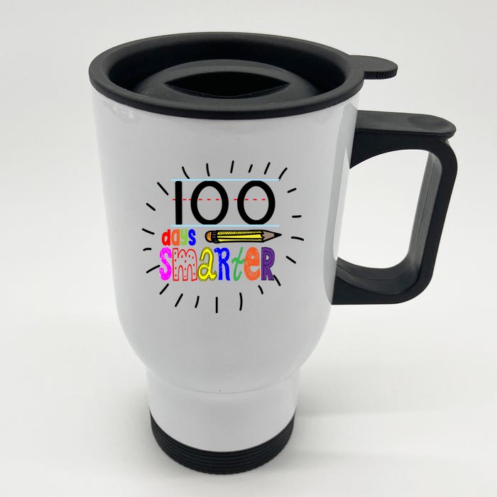 100 Days Smarter Cute 100th Day Of School Front & Back Stainless Steel Travel Mug