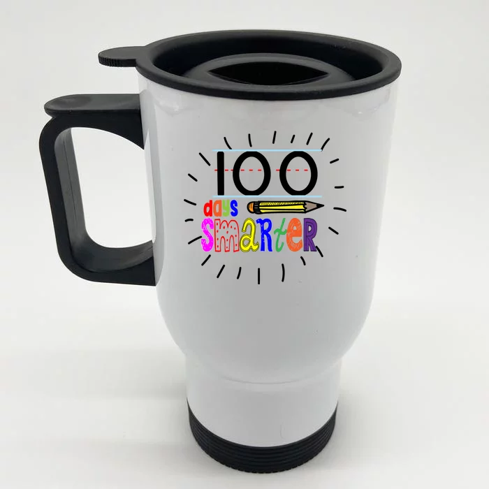 100 Days Smarter Cute 100th Day Of School Front & Back Stainless Steel Travel Mug