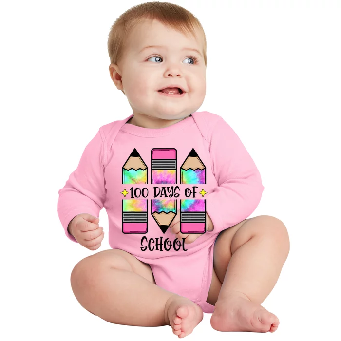 100th Day Student Cute 100 Days Of School Baby Long Sleeve Bodysuit