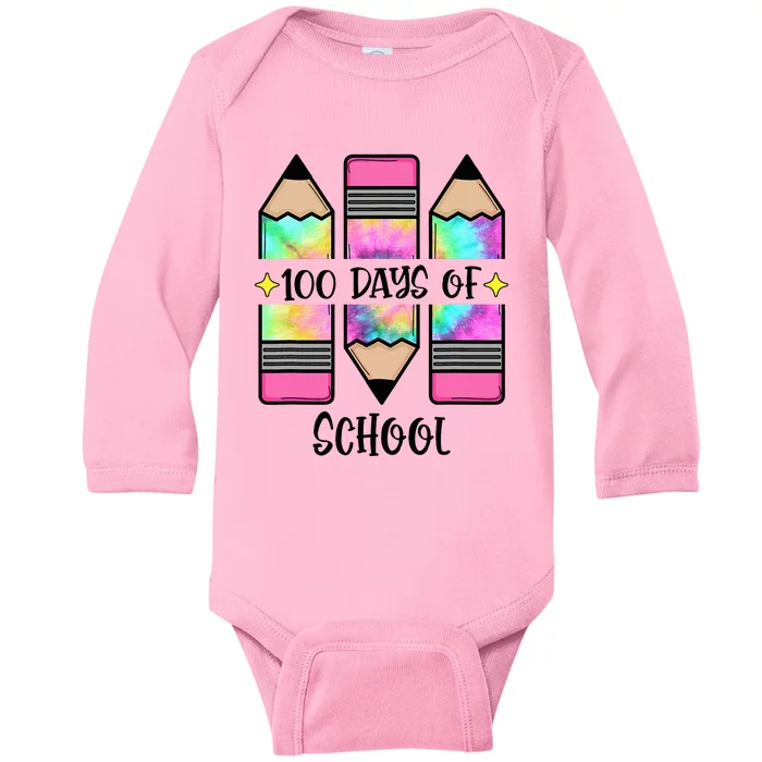 100th Day Student Cute 100 Days Of School Baby Long Sleeve Bodysuit