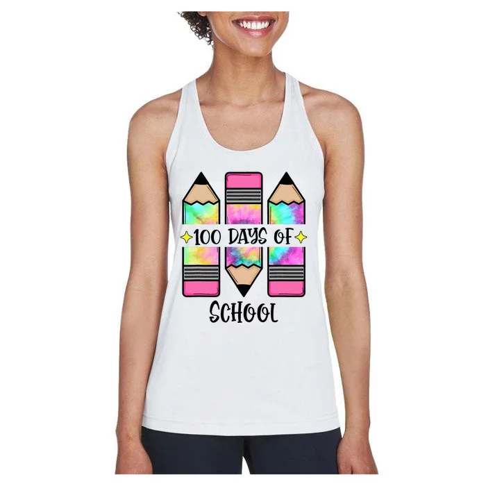 100th Day Student Cute 100 Days Of School Women's Racerback Tank