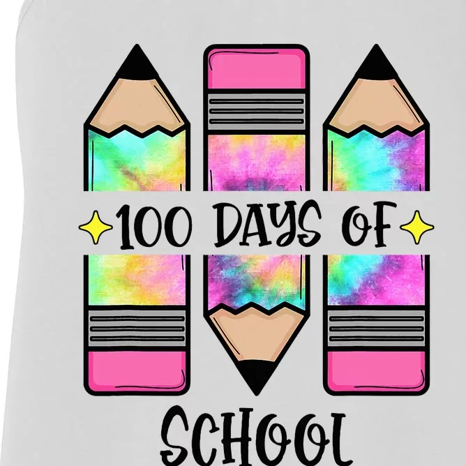 100th Day Student Cute 100 Days Of School Women's Racerback Tank