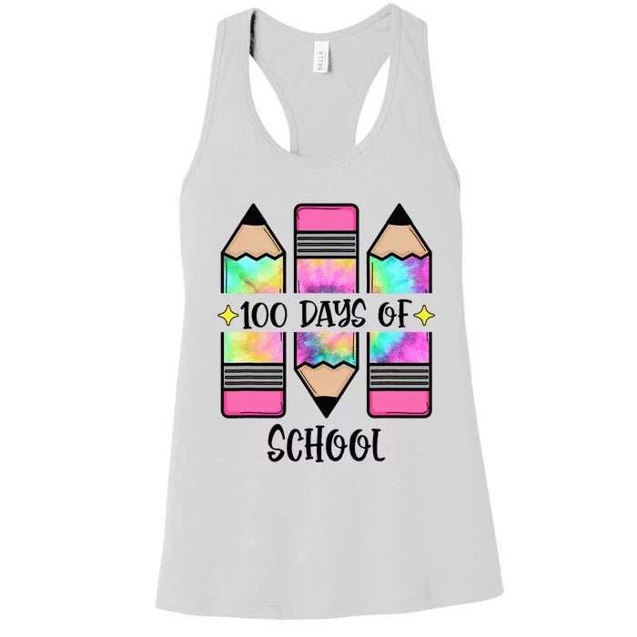 100th Day Student Cute 100 Days Of School Women's Racerback Tank