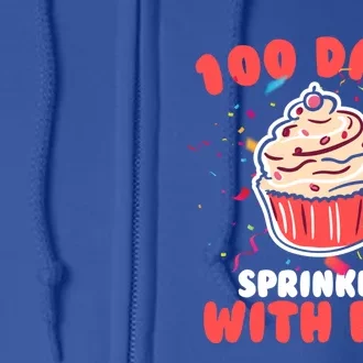 100 Days Sprinkled With Fun Cupcakes Teachers Students Gift Full Zip Hoodie