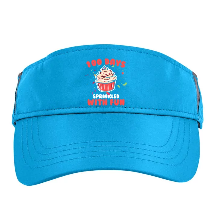 100 Days Sprinkled With Fun Cupcakes Teachers Students Gift Adult Drive Performance Visor