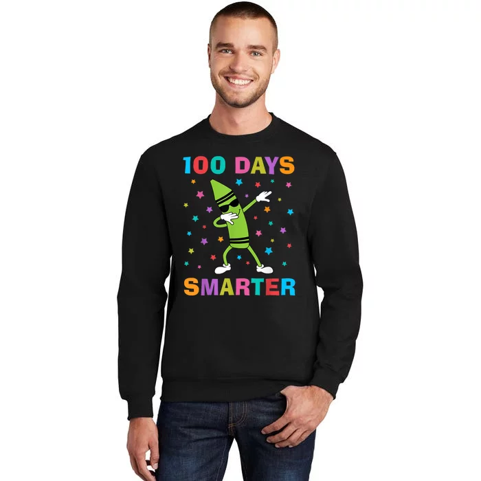 100 Days Smarter 100th Day of School Dabbing Crayon Sweatshirt