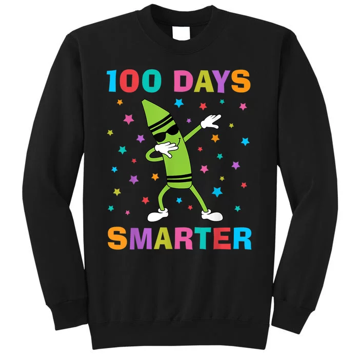 100 Days Smarter 100th Day of School Dabbing Crayon Sweatshirt