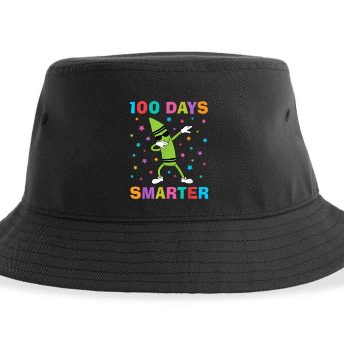 100 Days Smarter 100th Day of School Dabbing Crayon Sustainable Bucket Hat