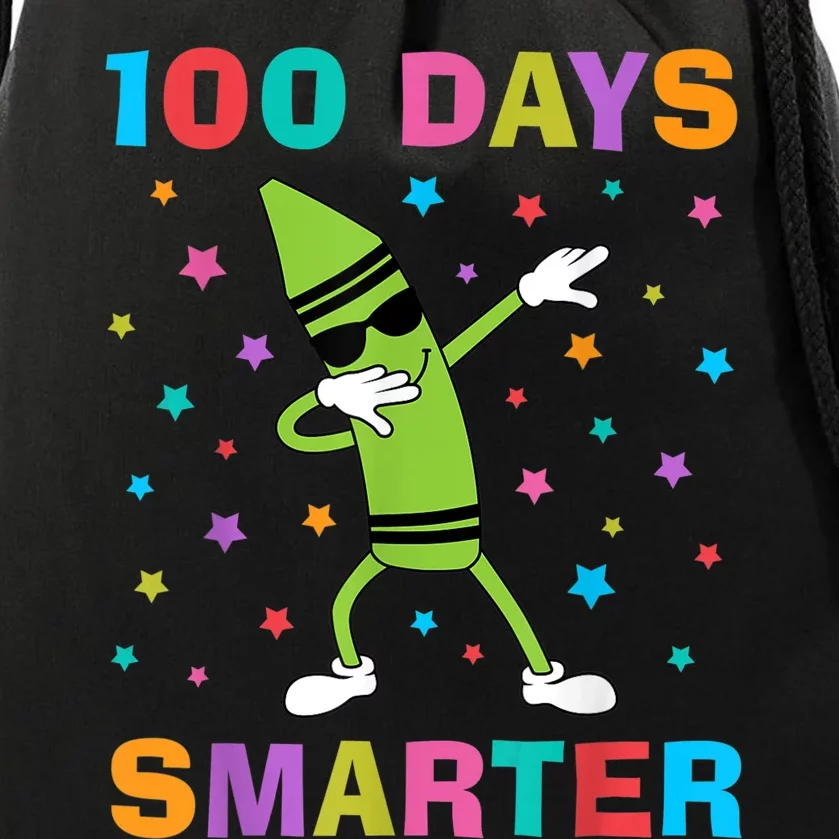 100 Days Smarter 100th Day of School Dabbing Crayon Drawstring Bag