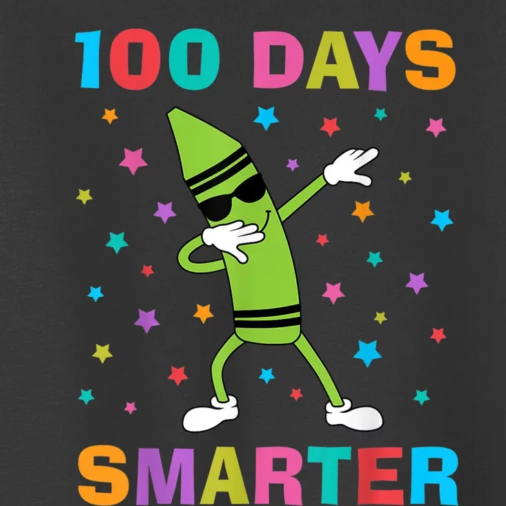 100 Days Smarter 100th Day of School Dabbing Crayon Toddler T-Shirt