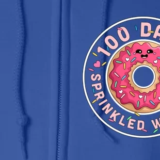 100 Days Sprinkled With Fun Donut 100th Day Of School Meaningful Gift Full Zip Hoodie