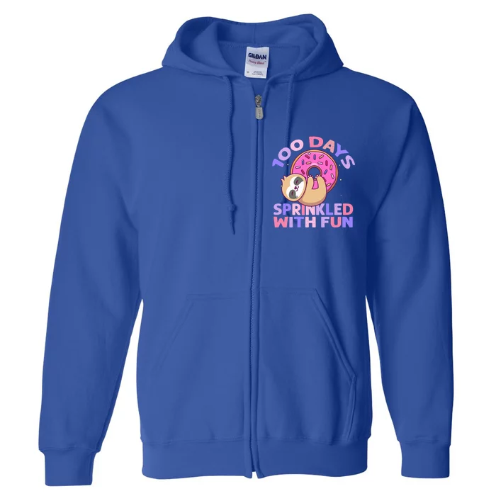 100 Days Sprinkled With Fun Donut Great Gift Full Zip Hoodie