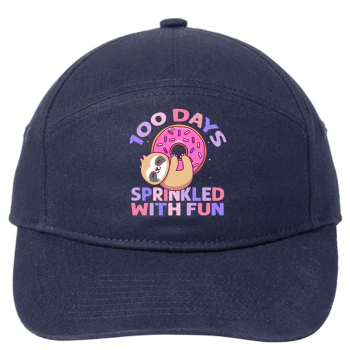 100 Days Sprinkled With Fun Donut Great Gift 7-Panel Snapback Hat