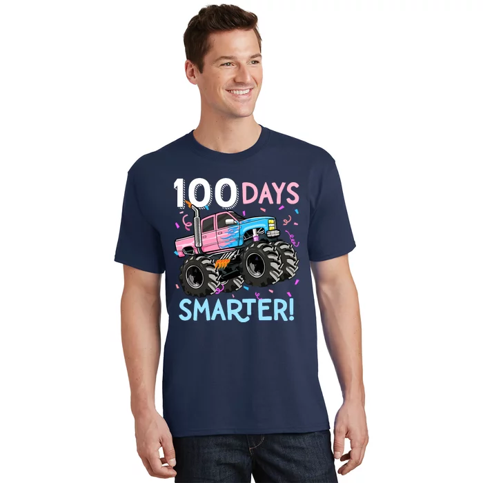 100 Days Smarter Monster Truck 100th Day Of School Girl T-Shirt