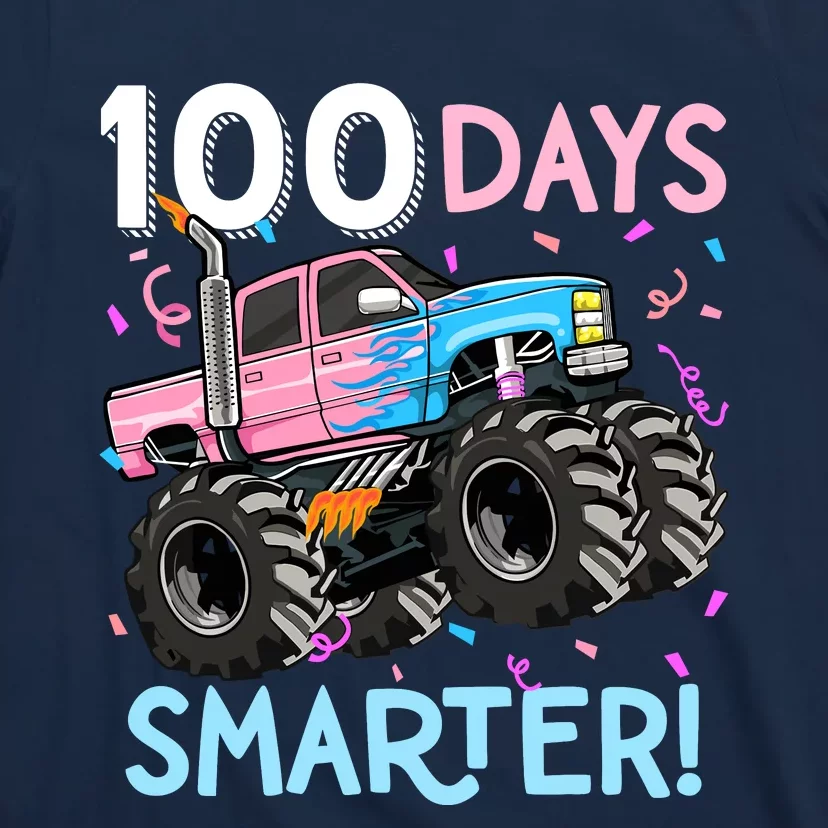 100 Days Smarter Monster Truck 100th Day Of School Girl T-Shirt