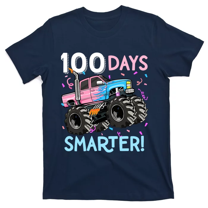 100 Days Smarter Monster Truck 100th Day Of School Girl T-Shirt