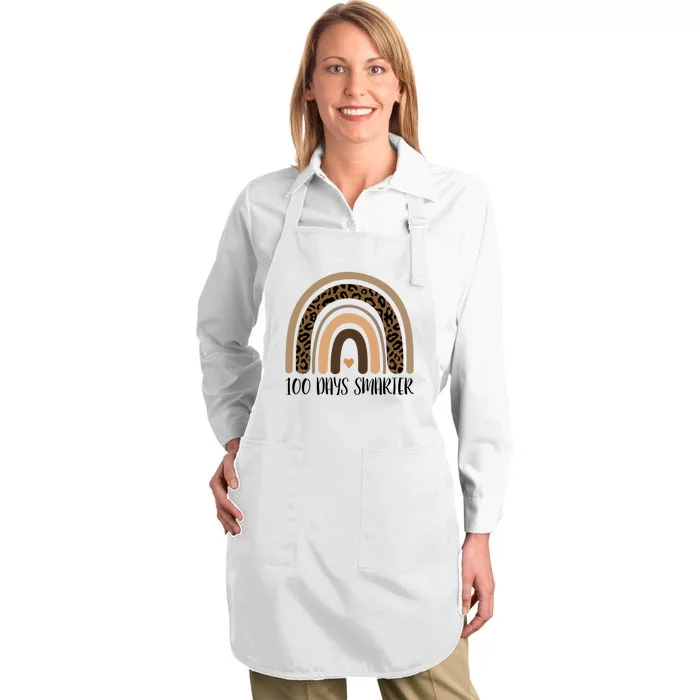 100 Days Smarter 100th Day Of School Full-Length Apron With Pocket