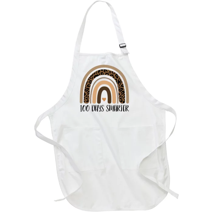 100 Days Smarter 100th Day Of School Full-Length Apron With Pocket