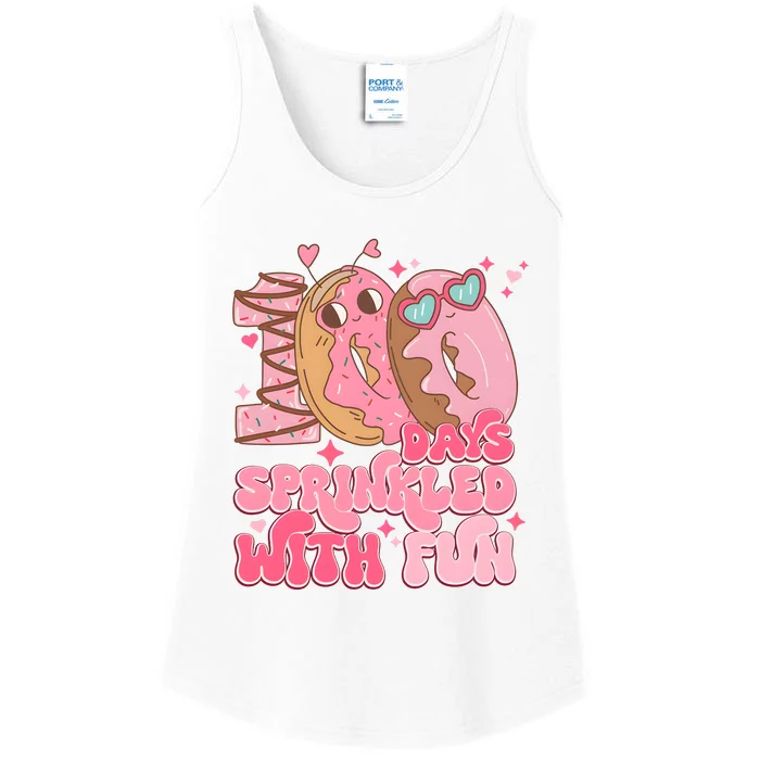 100 Days Sprinkled With Fun Donuts Ladies Essential Tank