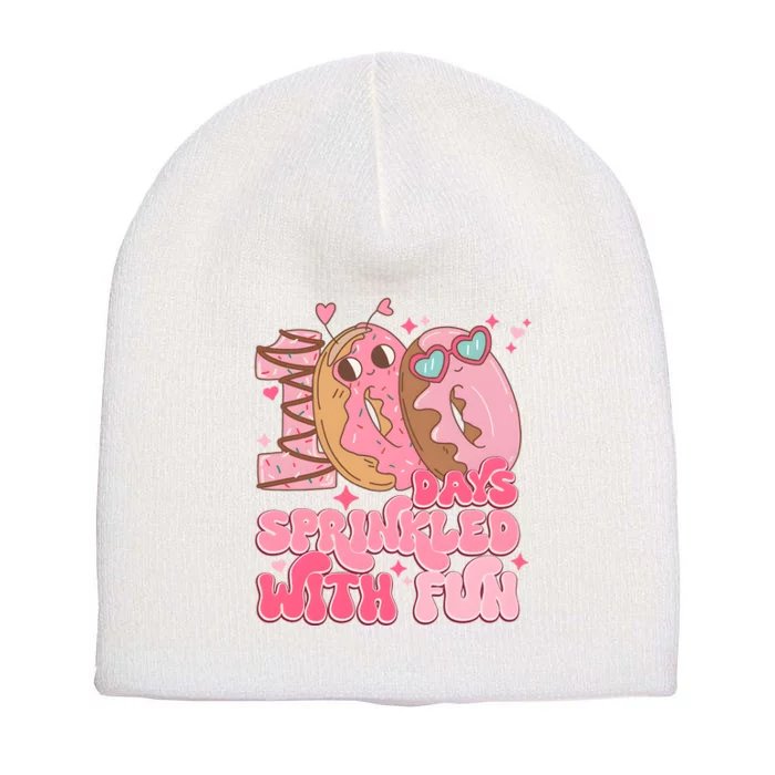 100 Days Sprinkled With Fun Donuts Short Acrylic Beanie