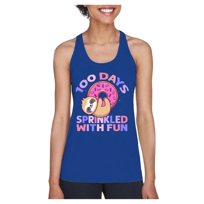 100 Days Sprinkled With Fun Donut Cool Gift Women's Racerback Tank