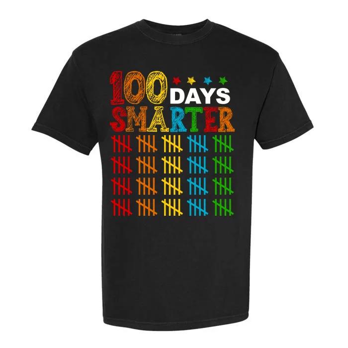 100 Days Smarter Cute Funny 100th Day Of School Garment-Dyed Heavyweight T-Shirt