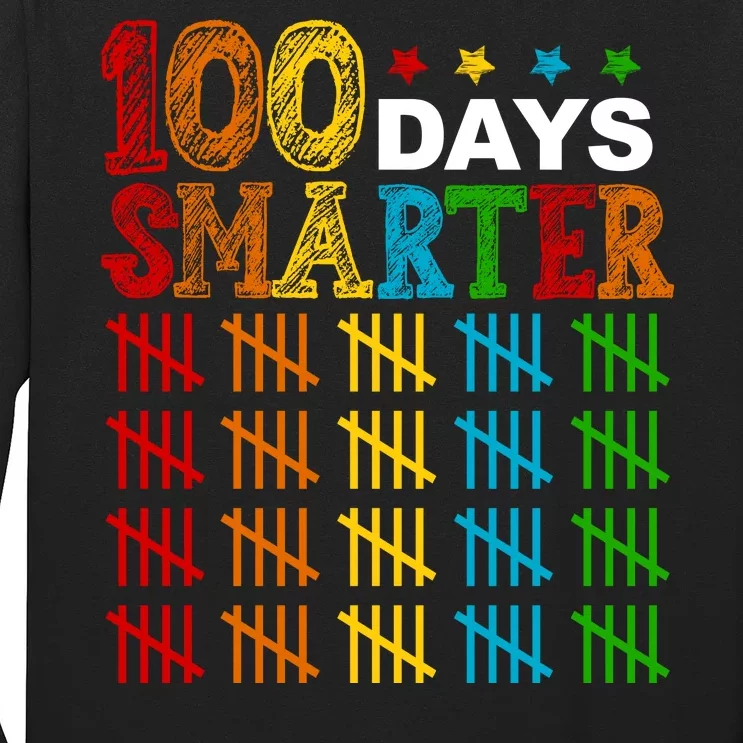 100 Days Smarter Cute Funny 100th Day Of School Long Sleeve Shirt