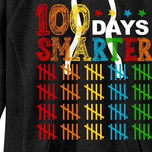 100 Days Smarter Cute Funny 100th Day Of School Women's Fleece Hoodie