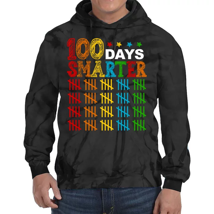 100 Days Smarter Cute Funny 100th Day Of School Tie Dye Hoodie