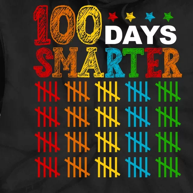 100 Days Smarter Cute Funny 100th Day Of School Tie Dye Hoodie