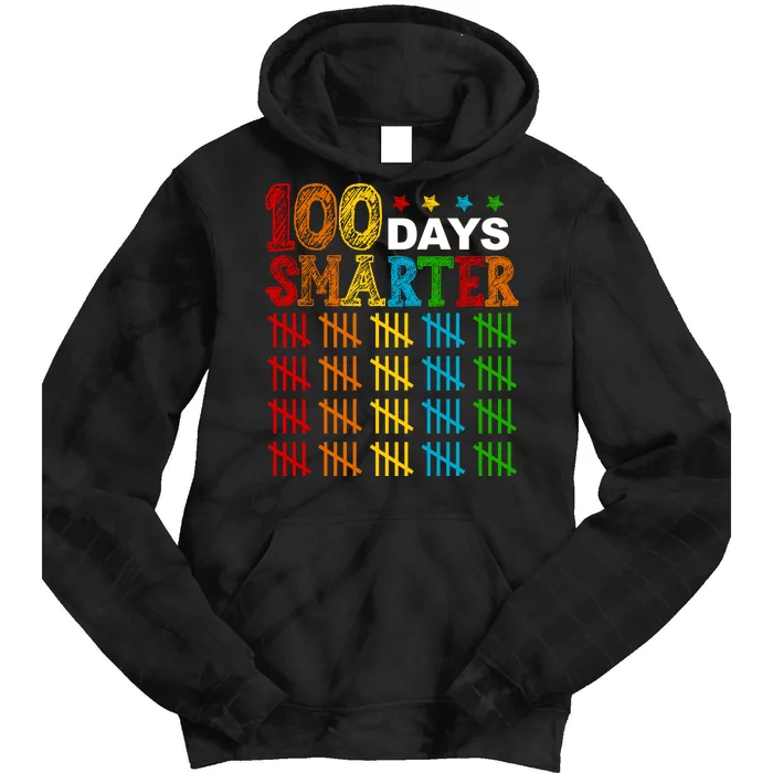 100 Days Smarter Cute Funny 100th Day Of School Tie Dye Hoodie