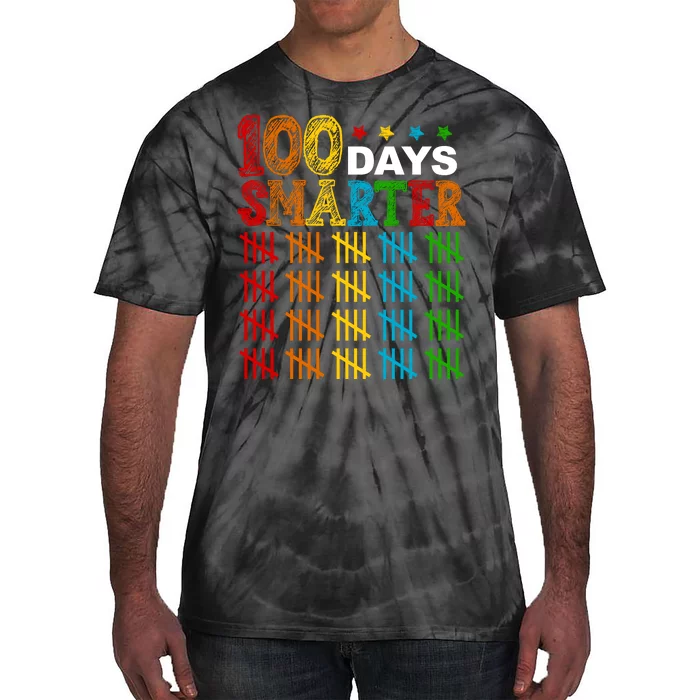 100 Days Smarter Cute Funny 100th Day Of School Tie-Dye T-Shirt